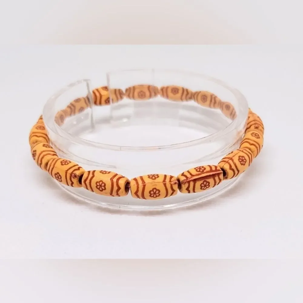 Men's bracelet beaded‎ beads brown new e13